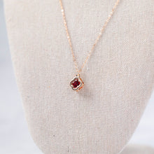 Load image into Gallery viewer, Red Quatrefoil Charm Necklace