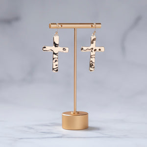 Gold Cross Earrings