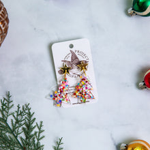 Load image into Gallery viewer, Christmas Tree Confetti Earrings