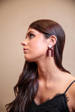 Load image into Gallery viewer, Maroon Arch Earrings