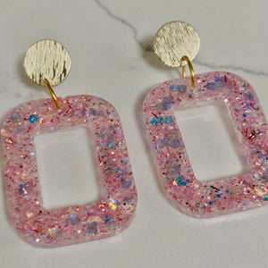 Light Pink Resin Earrings