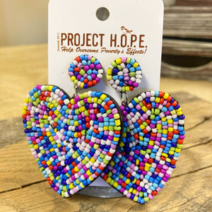 Multicolored Heart Earrings