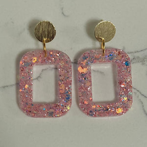 Light Pink Resin Earrings