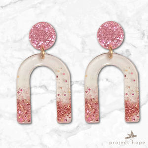 Light Pink Arch Resin Earrings